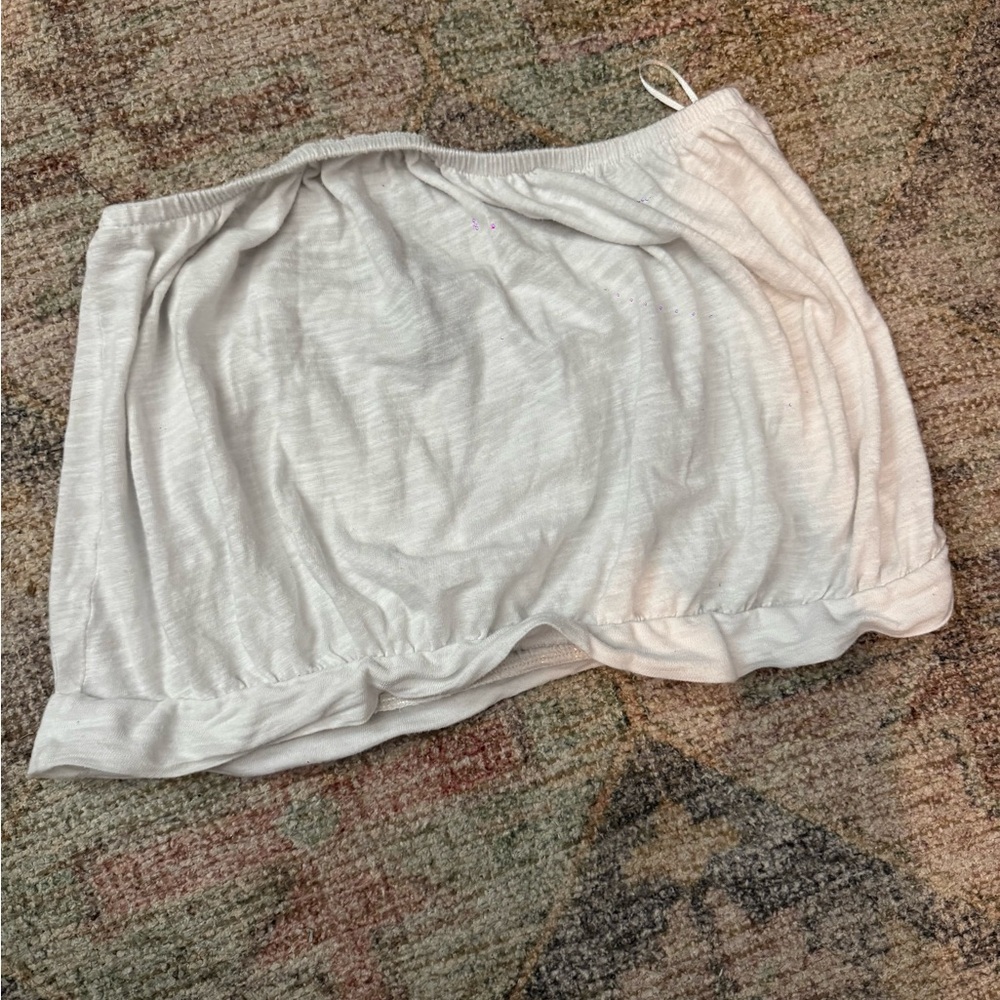 Express Off-White Strapless Top